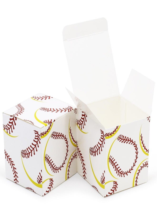 Oletx 8Pcs Baseball Paper Gift Boxes, 3x3x3 inch Small Gift Box with Lids, Goodie Treat Boxes for Baseball Sports Party Favor Decorations - Image 1